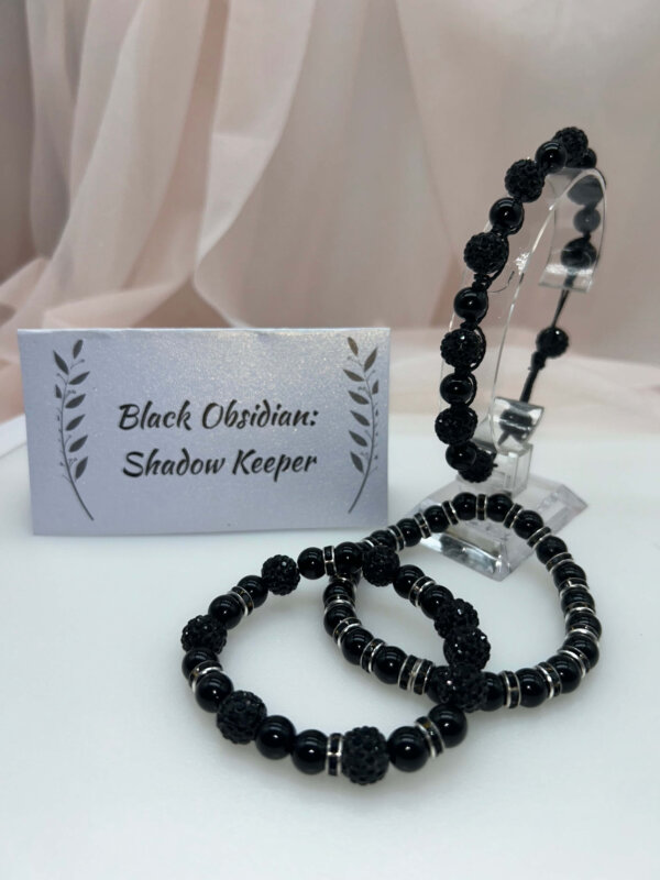 Wisdom Wired™ Chapter 1 Bracelet – Black Obsidian – “Shadow Keeper” Collection