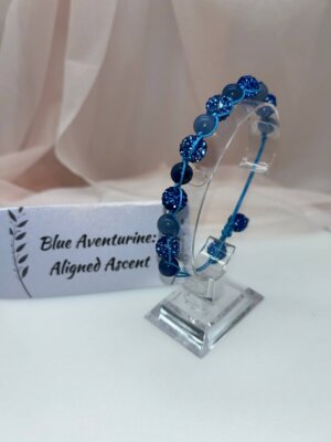 Wisdom Wired™ Chapter 5 Bracelet – Blue Aventurine – "Aligned Ascent" - Embodiment Edition