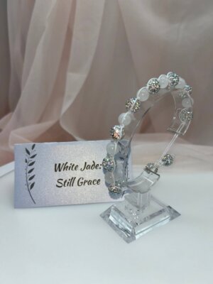 Wisdom Wired™ Chapter 10 Bracelet – White Jade – "Still Grace" - Embodiment Edition