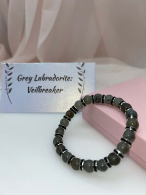 Wisdom Wired™ Chapter 7 Bracelet – Gray Labradorite – "Veilbreaker" - Radiance Edition