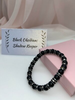 Wisdom Wired™ Chapter 1 Bracelet – Black Obsidian – Shadow Keeper - Radiance Edition
